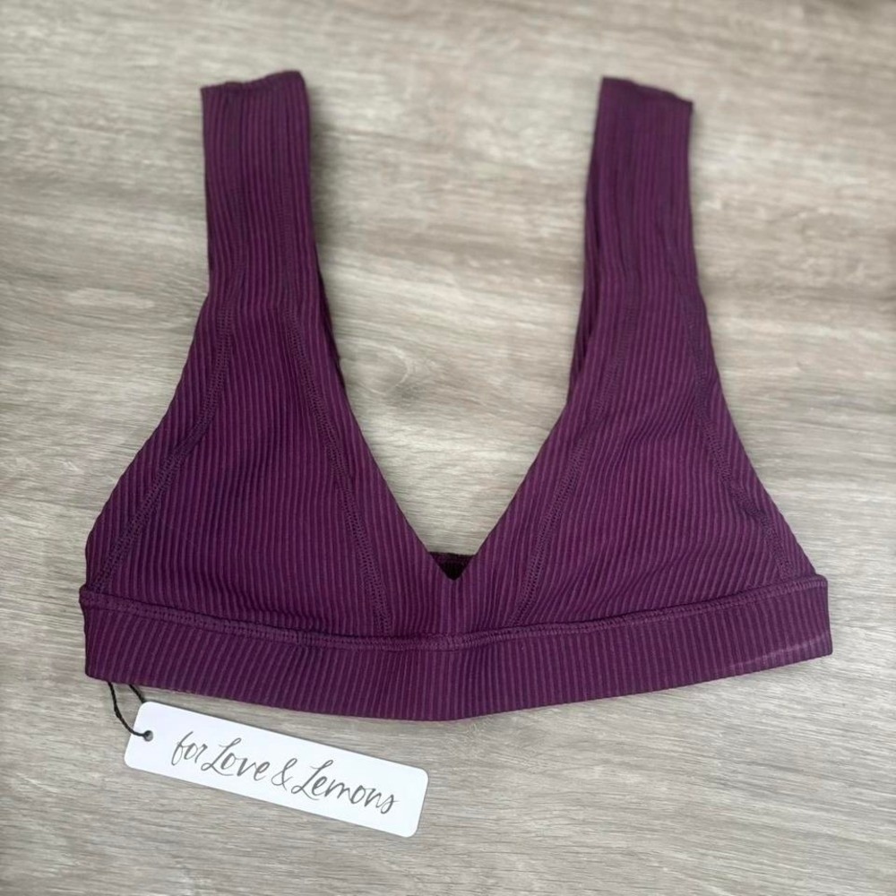 NWT For Love and Lemons x Victoria's Secret‎ Eva lounge bralette purple ribbed S